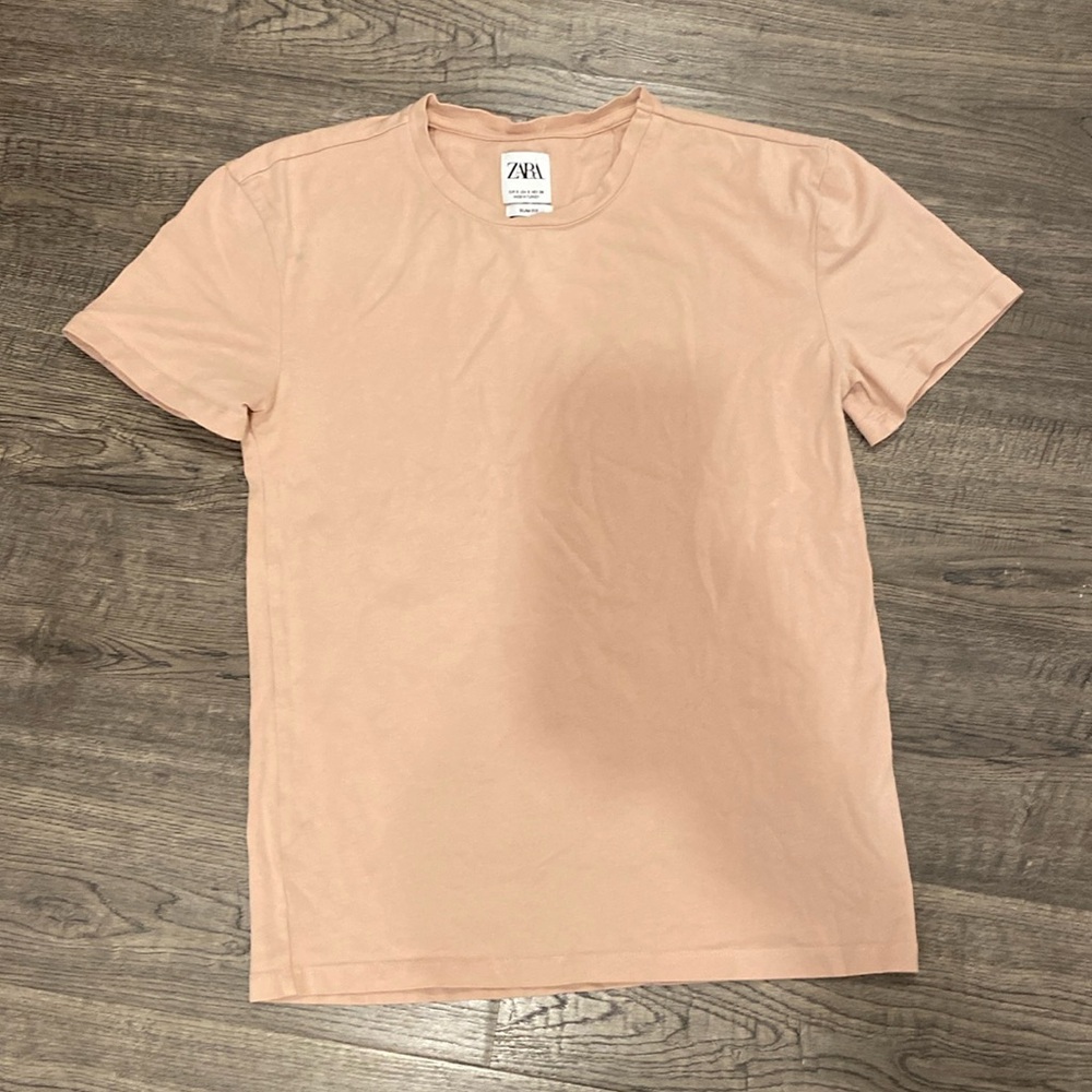 ZARA Slim Fit Blush T-Shirt Men’s Size Small
